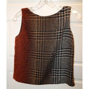 Lafayette 148 Petite‎ Brown Black Multi Sleeveless Sweater Shell sz 2
